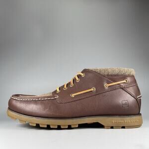 Sperry Mako Lug Mens 13 M Brown/Tan Wool Leather Chukka Ankle Boots Casual EUC